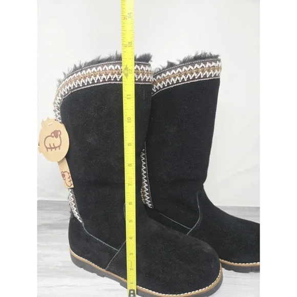 Lamo Women's Black Suede Sheepskin Lined Boots Size 6 - Picture 4 of 8